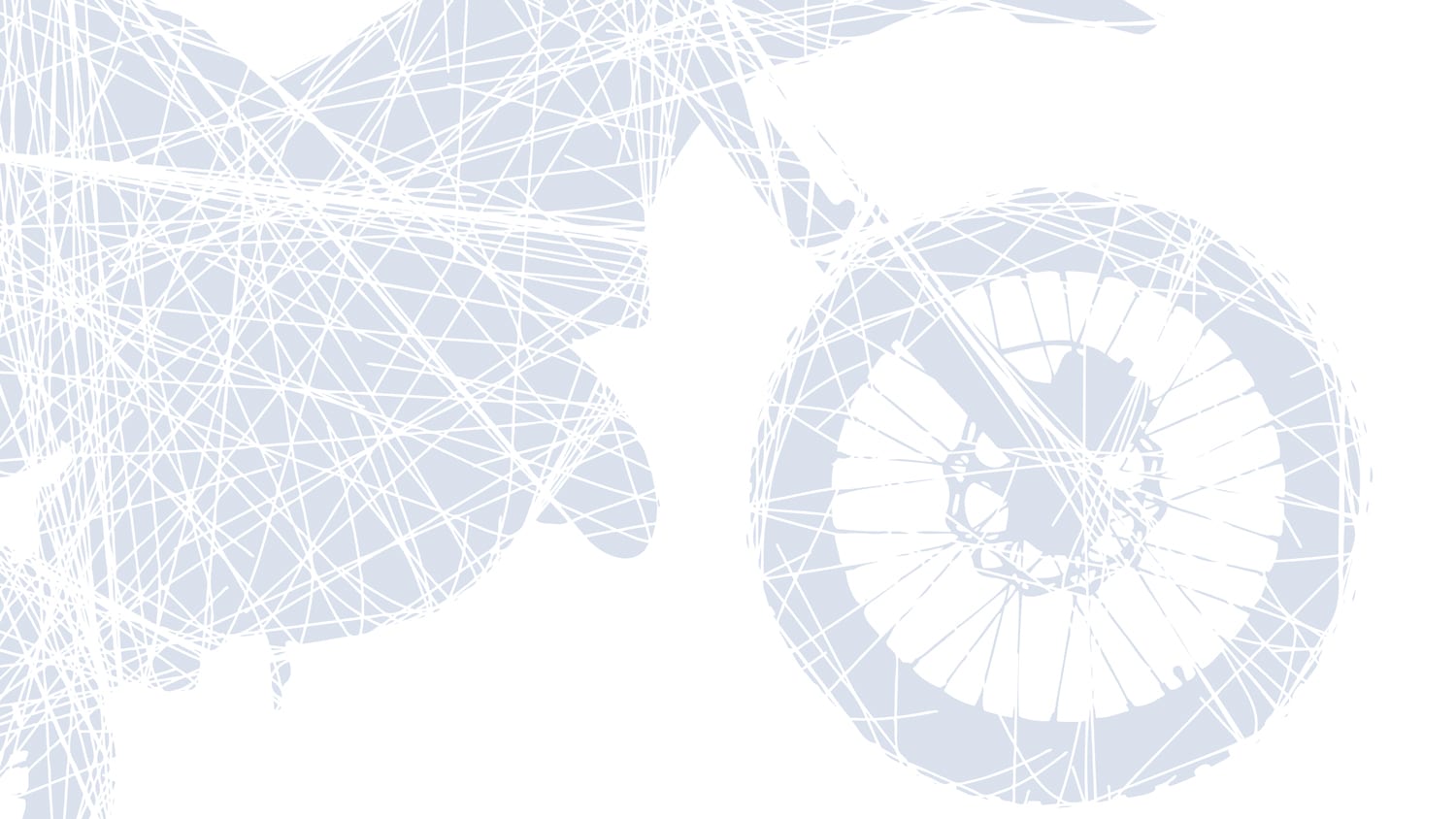 Geometric Blue and white Motorbike Design on white background