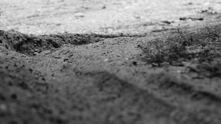 Off road dirt track in Black and white.